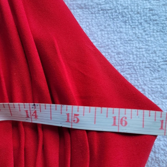 Laura Petites Red Sleeveless Midi Dress Size 14 side zipper - Picture 9 of 11